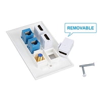 Placa De Pared Keystone 3 Hdmi, Phizli Cat 6 Keystone Cable Coaxial Tv