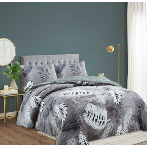 Mundo Shopping - Cobertor Con Chiporro 2 Plazas Color Gris Con Blanco Diseños