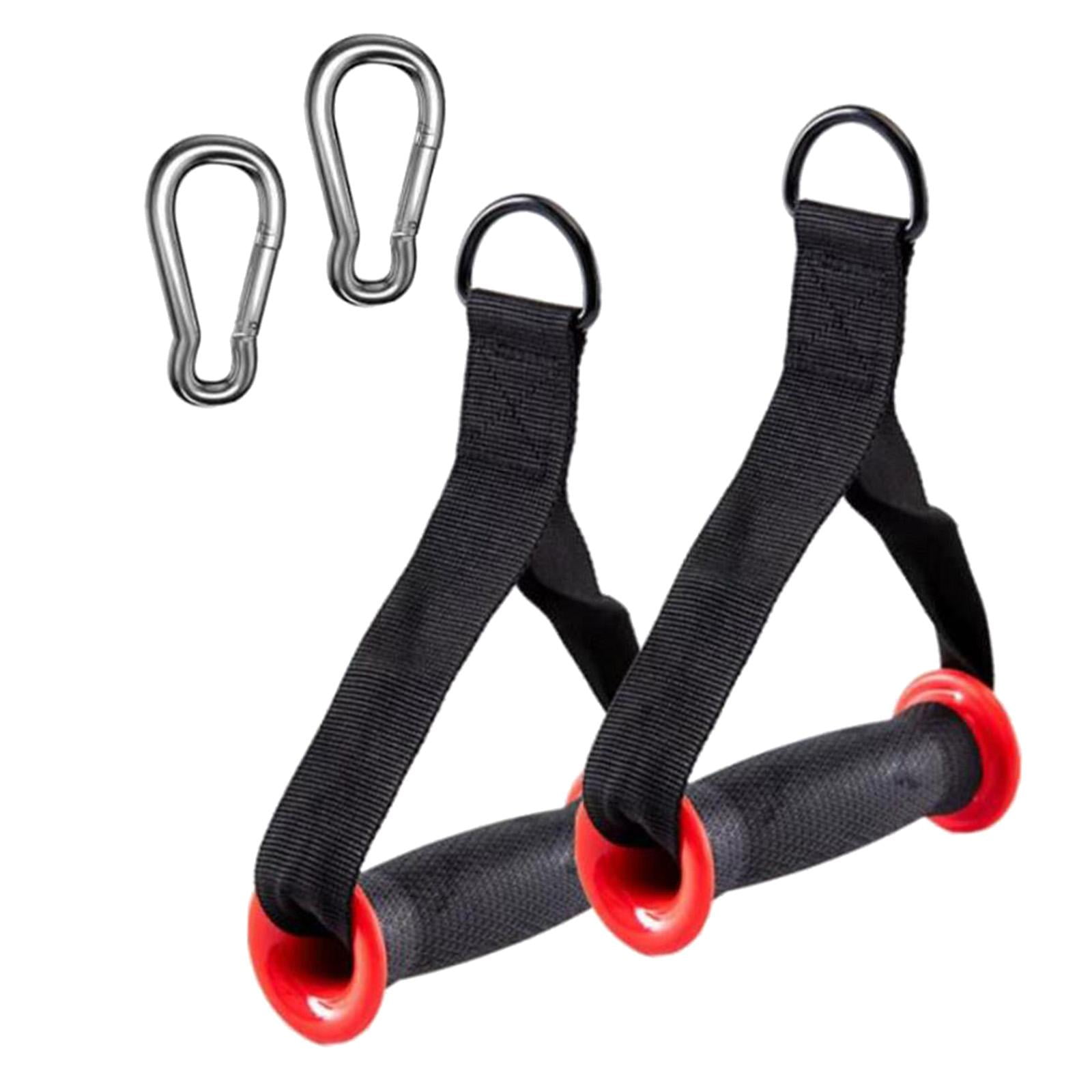 Ioensy - Accesorios De Agarre Para Gimnasio, Agarres De Banda De Resistencia Para Sistema De Poleas De Trabajo De Fitness, Negro Y Rojo