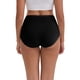 thumbnail image 3 of INSPIRE CHIC Ropa interior de mujer de cintura alta con levantamiento de glúteos y control de abdomen, algodón transpirable, talla grande, paquete de 4, XL, 4 Negro, 3 of 4