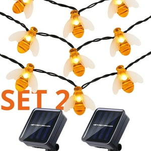 Genérico - Set 2 Guirnalda Solar Abejas Calida Led Decoracion 5 Metros