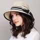 thumbnail image 1 of 1pc Sun Hat, Beach Hat, Sun Protection, Foldable, Ribbon Hat, Women's Hat, Colors: Milky White/White/Beige/Pink/Brown, 1 of 5