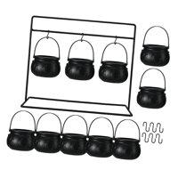 Bothyi - Cuencos Para Dulces De Halloween, Accesorios De Escena Con Estante De Hierro, Cuencos Para Servir De Brujas Negras, 9 Cuencos