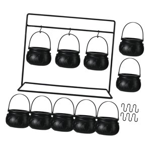 Bothyi - Cuencos Para Dulces De Halloween, Accesorios De Escena Con Estante De Hierro, Cuencos Para Servir De Brujas Negras, 9 Cuencos