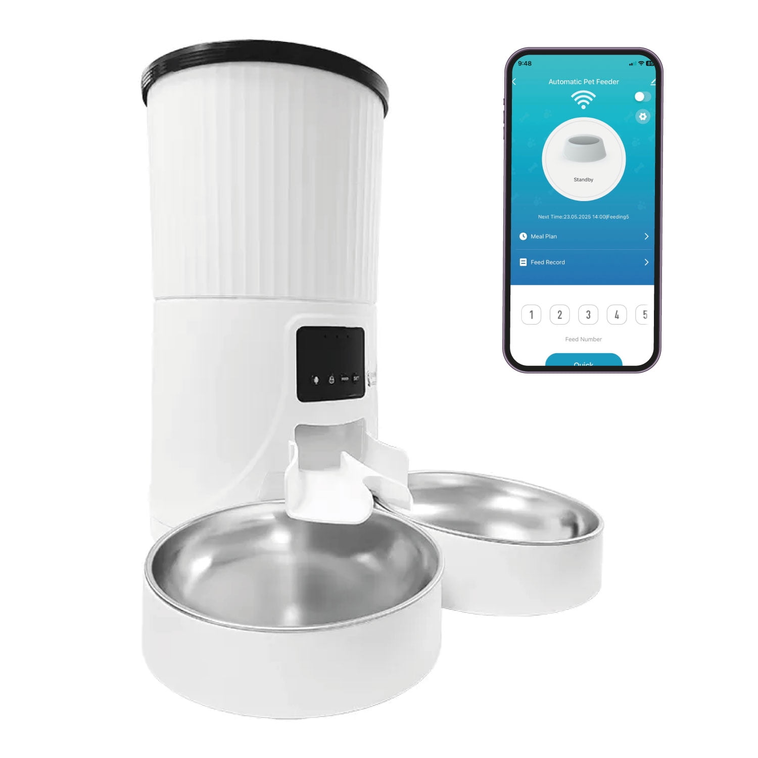 Mundo Online - Dispensador Automatico Doble Comida Mascotas 4 Lts. Wifi