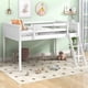 thumbnail image 1 of Twin Size Wood Low Loft Bed with Ladder, ladder can be placed on the left or right, White, 1 of 3