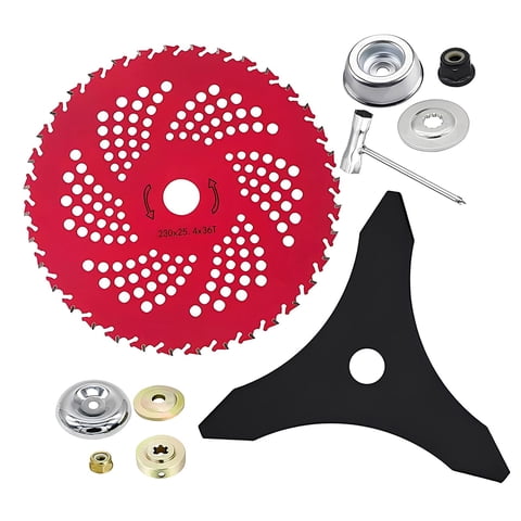 Magideal - Kit De Piezas Para Desbrozadora De Motosierra De 9 Pulgadas Y 36 Dientes Con Adaptadores, Profesional Para El Cuidado Del Césped, Piezas De Reparación