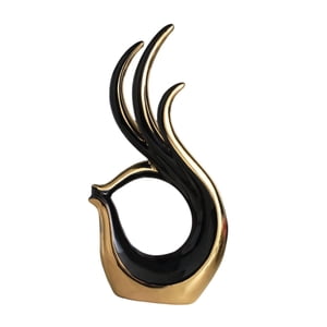 Bothyi - Estatua De Cerámica De Arte Abstracto Moderno, Novedad Para Centro De Mesa De Fiesta, Sala De Estar, Oro Negro