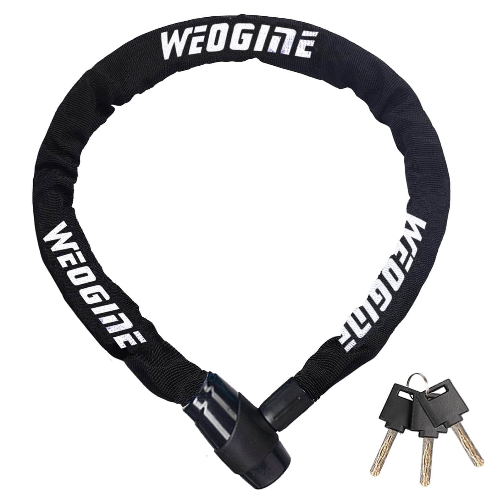 Candado De Cadena Para Bicicleta Weogine De 83 Cm, Resistente, Impermeable, Con 3 Llaves