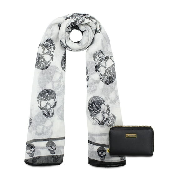 Pack Bufanda Oni Blanca + Billetera Trifold Negro