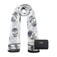 Kubayoff - Kenneth Cole - Pack Bufanda Oni Blanca + Billetera Trifold Negro