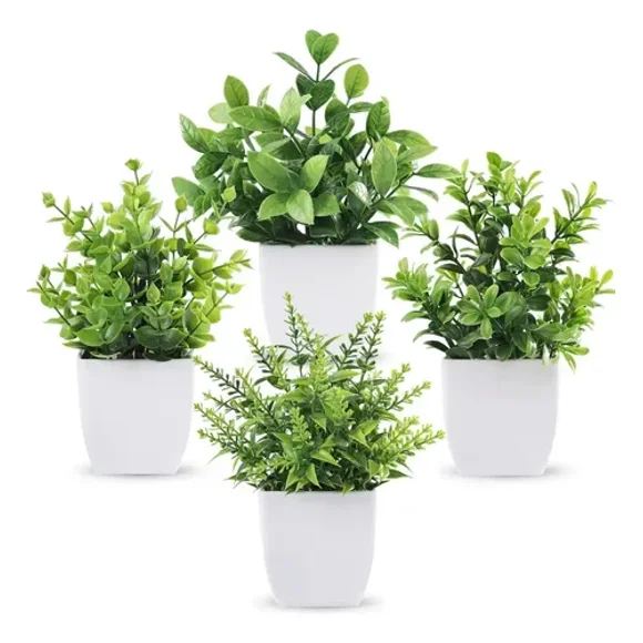 Norplat 4 Plantas Artificiales Decorativas Hogar Macetas