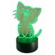 thumbnail image 2 of Lampara Ilusion 3D Gatito de 7 colores, Base touch, 2 of 6