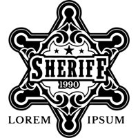 Rienda Libre Graphics - Decomural Sheriff Badge Cowboy Western Ws-46293