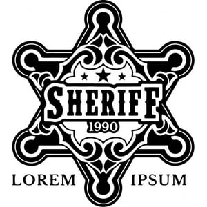 Rienda Libre Graphics - Decomural Sheriff Badge Cowboy Western Ws-46293