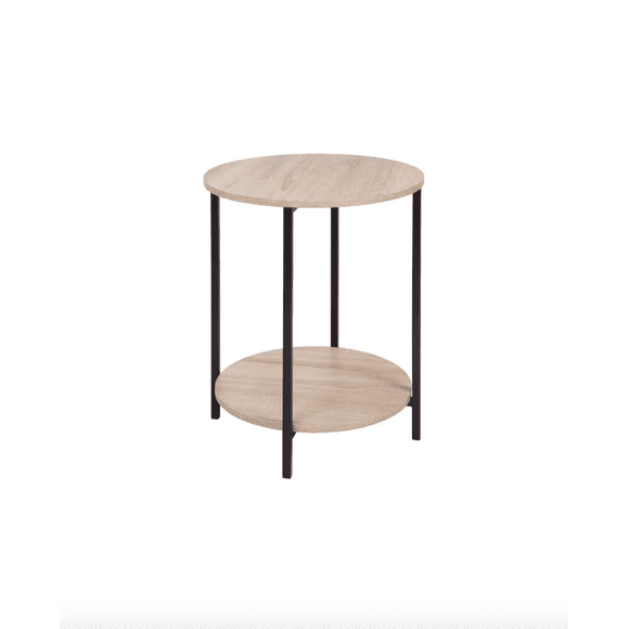 Mesa Lateral Redonda Estilo Industrial Any 2 Niveles