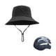 thumbnail image 2 of Sombrero De Pescador Con Cuerdas Sombrero De Sol Transpirable Con Correa Para Viajes Verano Negro, 2 of 5