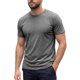 thumbnail image 4 of Camiseta de Cuello Redondo para Hombre INSPIRE CHIC Manga Corta Casual Ligera L Gris Oscuro, 4 of 6