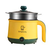 Magideal - Olla Caliente Eléctrica Mini Ramen Cocina Adaptador Estadounidense Sartén Antiadherente Extraíble Fideos Olla Mini Olla Para Freír Pasta Ramen 1-2 Per Amarillo