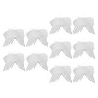 Bothyi - 10 Uds. De Alas De Ángel, Adorno Colgante Para Manualidades Diy Para Celebración Navideña, Boda, 16Cm X 14Cm
