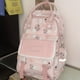 thumbnail image 1 of Cartoon Bunny Print Backpack, Kawaii Preppy Students Schoolbag, Casual Nylon Travel Laptop Shoulder Rucksack, 1 of 5
