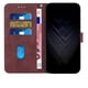 thumbnail image 4 of Funda tipo cartera para Motorola Moto G86 Power 5G con tarjetero, bolsillo para billetes, soporte, cierre magnético y correa para la muñeca, funda tipo folio con textura geométrica marrón, 4 of 5