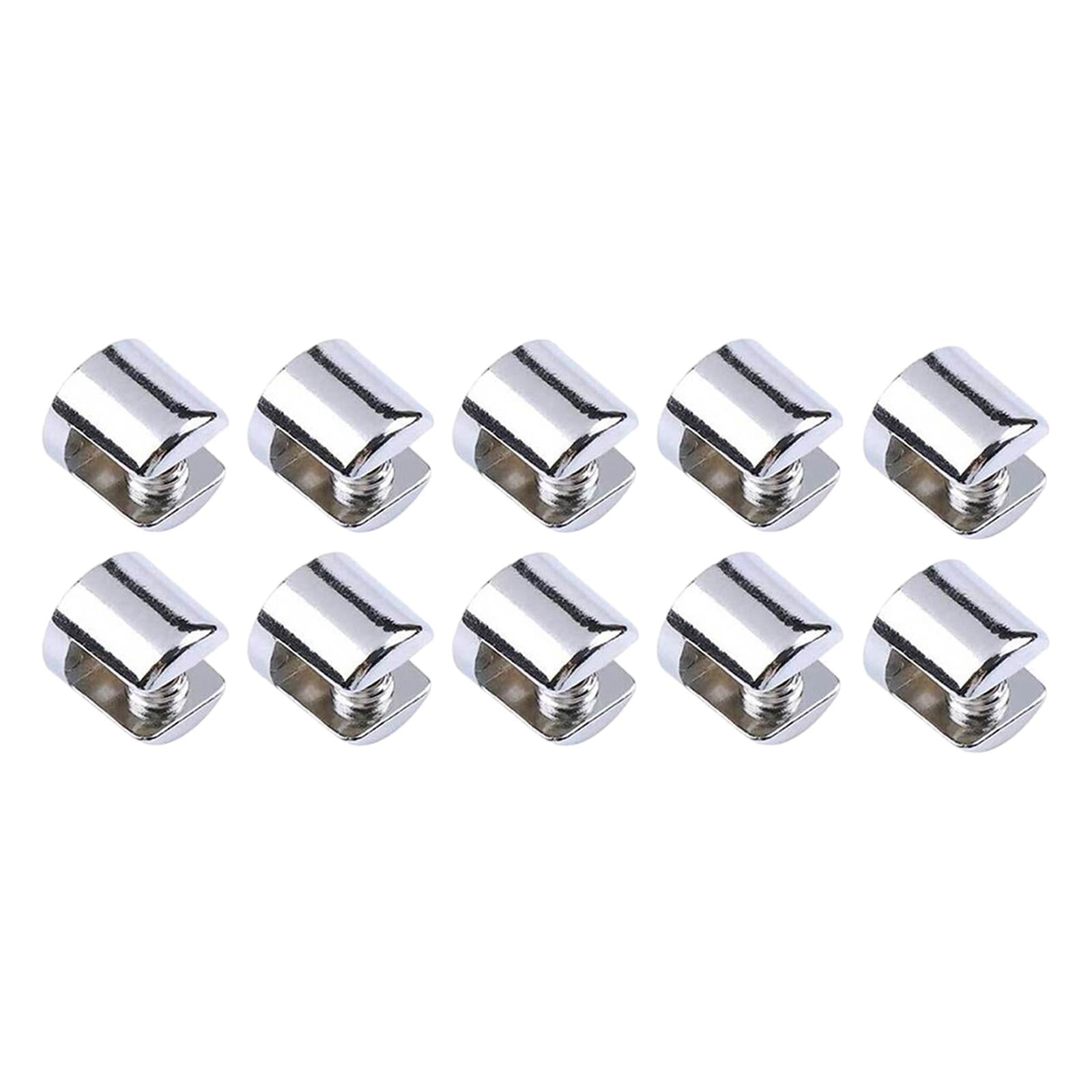 Magideal - 10 Soportes Para Estante, Abrazadera De Vidrio De Metal Para Vidrio De 6-8mm De Espesor, Soporte Para Estante De Vidrio Montado En La Pared, Práctico
