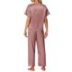 thumbnail image 3 of INSPIRE CHIC Conjunto de Pijama de Satén para Mujer Regreso a Clases Camisa de Dormir de Manga Corta Suave con Botones y Pantalones Largos Conjunto de Salón con Bolsillo en el Pecho S Púrpura, 3 of 6