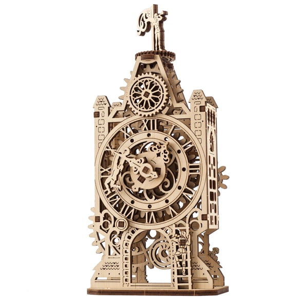 Kit de maqueta de torre de reloj antigua UGEARS de rompecabezas de madera 3D para adultos