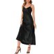 thumbnail image 4 of Vestido de satén con tirantes finos y escote en V elegante maxi para mujer CURVOSPORT L Negro, 4 of 6