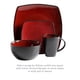 thumbnail image 3 of Juego de vajilla Gibson Elite Soho Lounge, 16 piezas, rojo y negro, 3 of 8