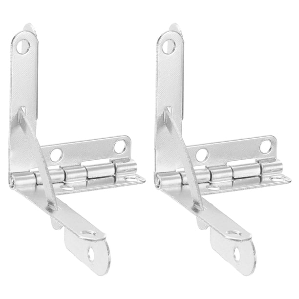 2 piezas de bisagra de cuadrante de caja, bisagras de soporte plegable de 90 grados de 31x36 mm con brazo de retención de riel lateral para caja de madera de vino y joyería, plata de níquel
