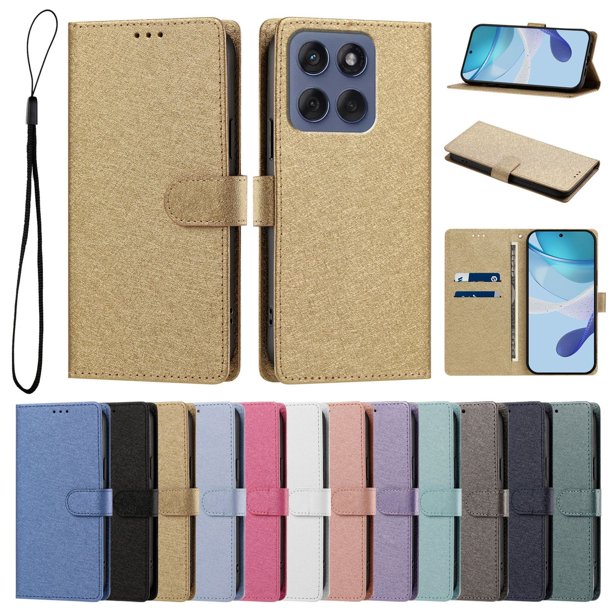 Cartera para Motorola Edge 70 con Soporte y Correa, Dorado