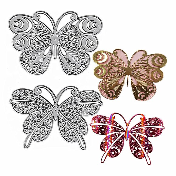 HGSALK 2 piezas de troqueles metálicos de mariposa de acero al carbono
