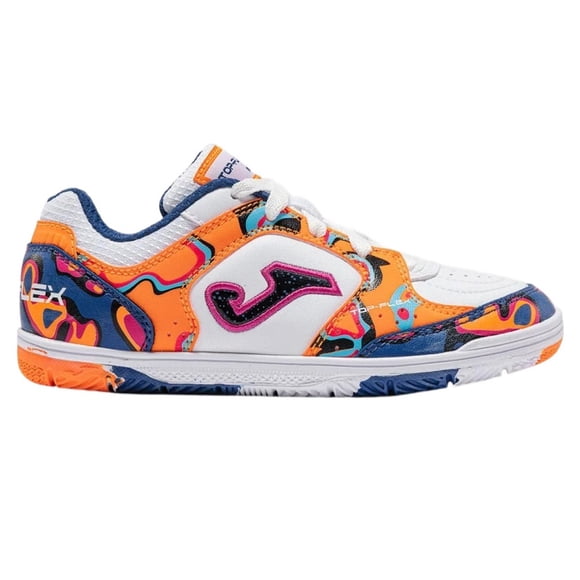 Zapatilla Fútbol Sala Kids Top Flex Blanco Naranjo Joma