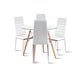 thumbnail image 1 of Comedor Mesa Eames 80cm redonda vidrio + 4 Sillas Dining Liana Acolchadas - Blancas, 1 of 8