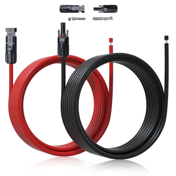Cable de extensión solar ECO-WORTHY de 20 pies, 10 AWG, 30 A/1000 V DC