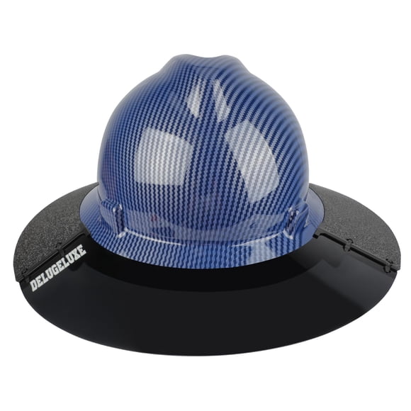 Visera para casco de seguridad DelugeLuxe de ala completa con 3 paneles y clips
