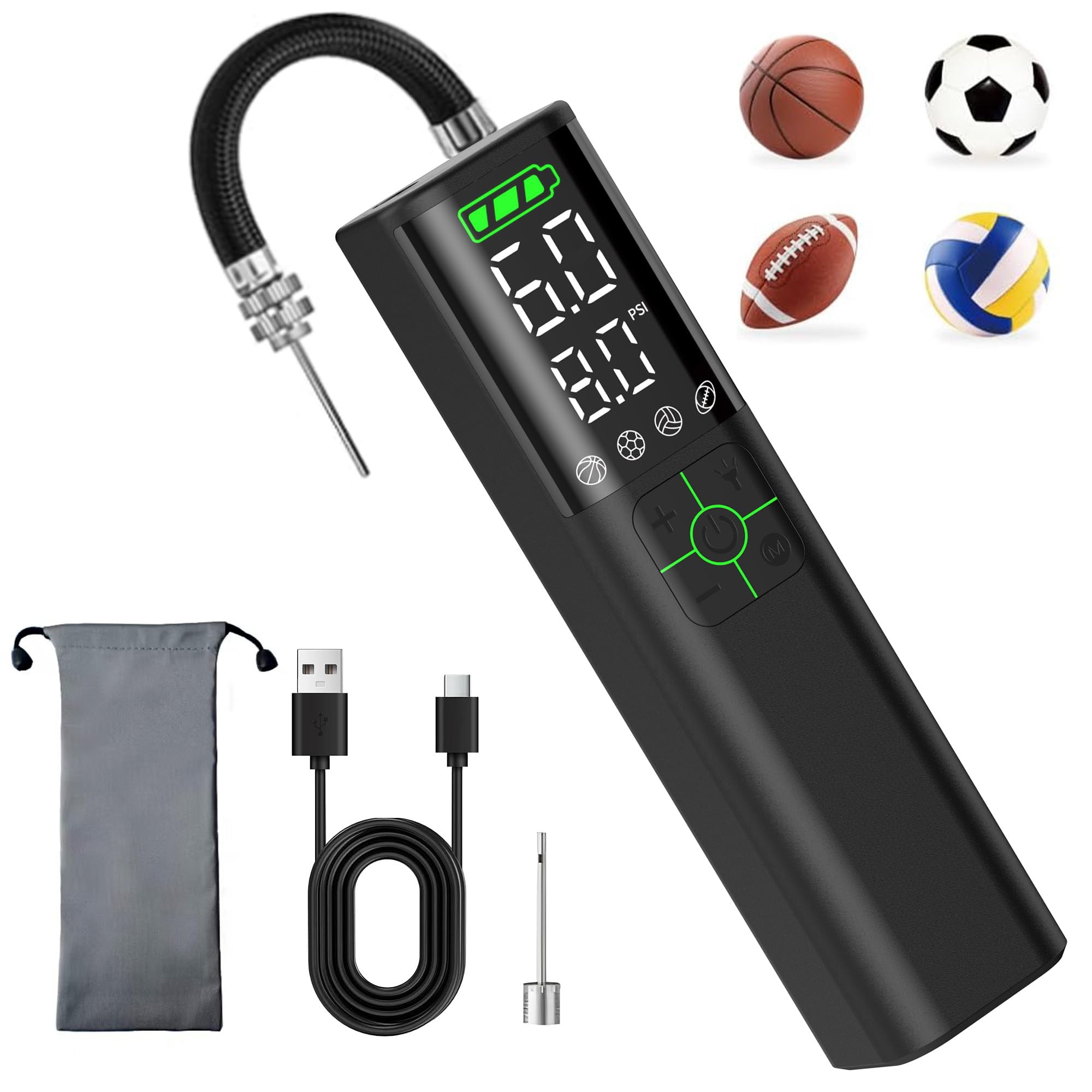 Bomba Eléctrica Para Balón Calmara Z10 15 Psi Con Batería De 2000mah