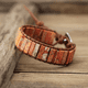 thumbnail image 1 of 1pc Bohemian Trendy Rectangular Cylindrical Colorful Woven Stone Bracelet For Men Artificial Jewelry, 1 of 4