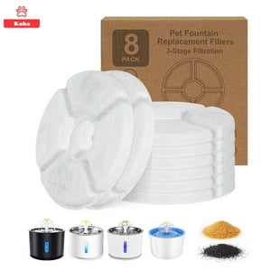 Koba - X8 Filtros Para Bebedero Mascota Repuesto Fuente Agua Michis