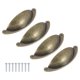 thumbnail image 1 of Tiradores de Cajón, 4Pcs 2-1/2" - Tiradores de Copa de Aleación de Zinc con Tornillos, Manijas de Hardware para Armario, Tirador de Concha para Cómoda Baño Cocina (Bronce), 1 of 7