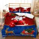 thumbnail image 1 of Christmas Wreath Stars Balls Santa Claus Quilt Duvet Cover Set 3-Piece Bedding Set, 1 of 5