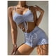 thumbnail image 4 of Conjunto De Bikini A Rayas Con Short Tirantes Finos, 4 of 7