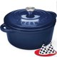 thumbnail image 1 of Horno holandés Overmont de hierro fundido esmaltado, 5,5 L, azul índigo, 1 of 7