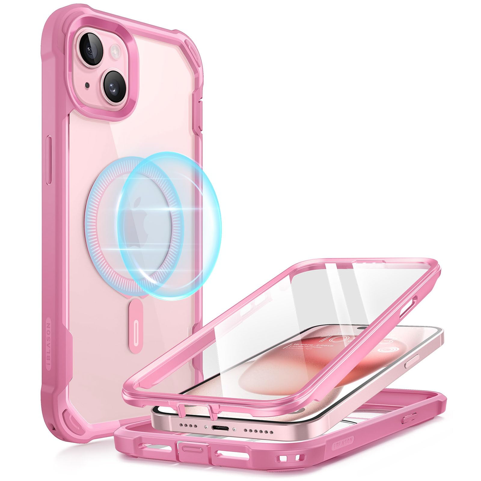 Funda De Teléfono I-blason Aresmag Para Iphone 15/14/13 [6.1 Pulgadas] Rosa