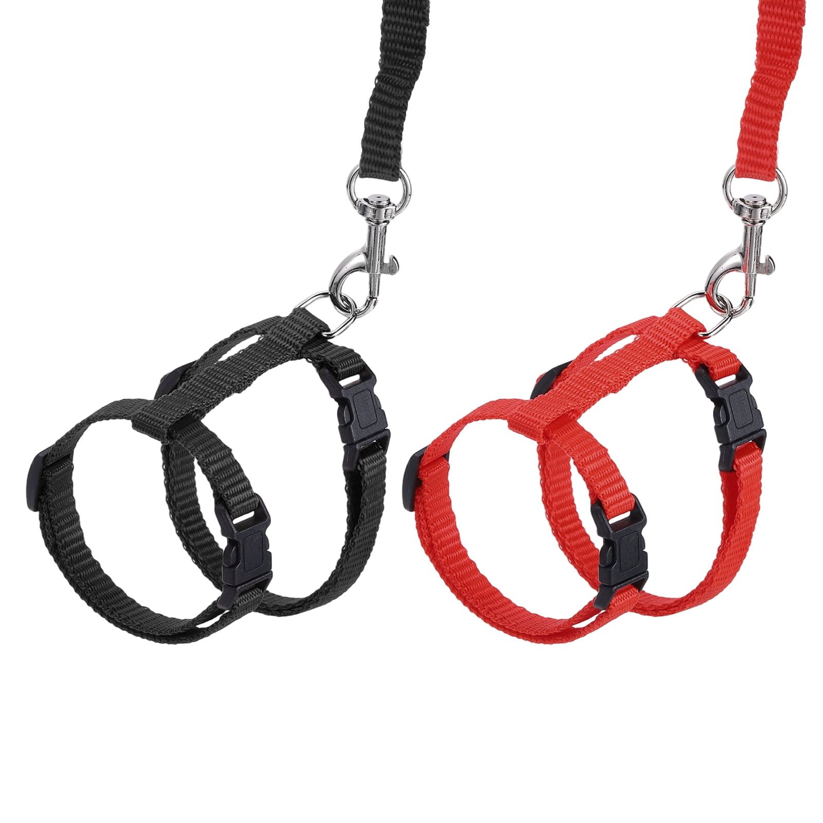 Uxcell 2Pcs Arnés y Correa para Conejo a Prueba de Escape Arnés para Animales Pequeños Correa Suave con Hebilla Ajustable Rojo Negro para Paseo de Cachorros