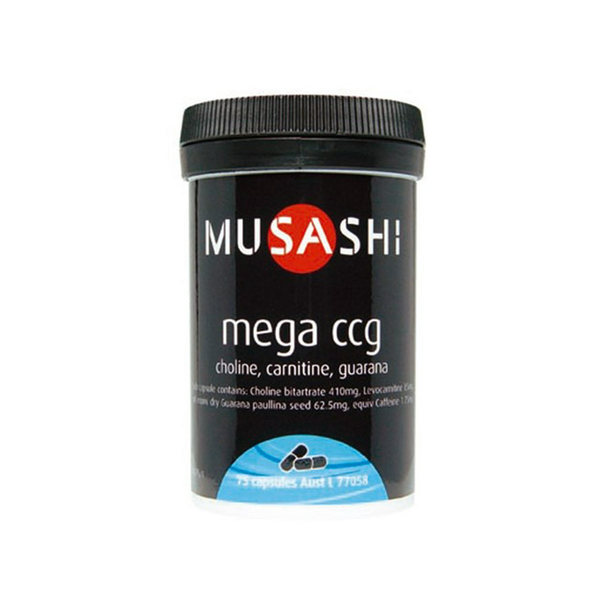 Musashi Mega Carnitina Ccg 1115mg Quemador De Grasas 75 Caps