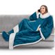 thumbnail image 1 of Manta PAVILIA Sherpa con mangas y bolsillo para los pies, azul turquesa, 1 of 7