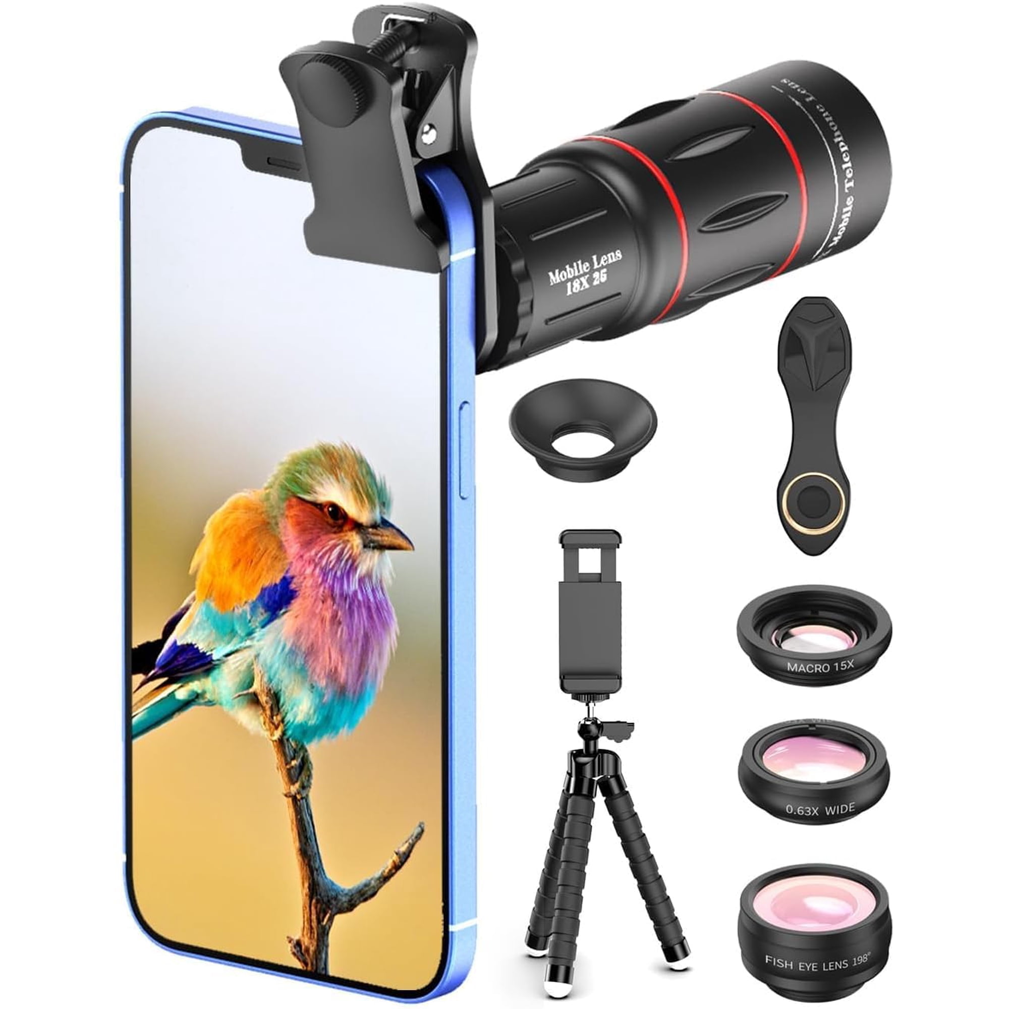Kit De Lentes Para Celular Apexel 4 En 1 Con Trípode Incluido